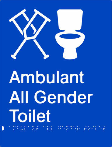 Ambulant All Gender Toilet - Polypropylene - Blue