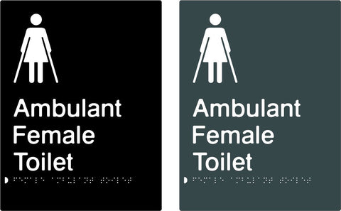 Female Ambulant Toilet - Polypropylene - Black / Charcoal