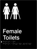 Female & Female Ambulant Toilets - Polypropylene - Black / Charcoal