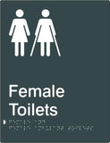 Female & Female Ambulant Toilets - Polypropylene - Black / Charcoal