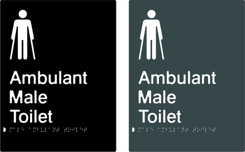 Male Ambulant Toilet - Polypropylene - Black / Charcoal