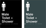 Male Toilet & Shower - Polypropylene - Black / Charcoal