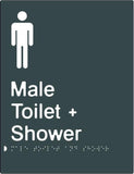 Male Toilet & Shower - Polypropylene - Black / Charcoal