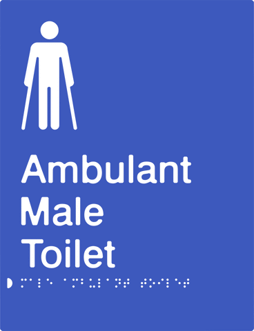 Male Ambulant Toilet - Moulded - Blue