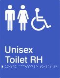 Unisex Accessible Toilet - Right Hand - Moulded - Blue
