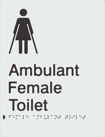 Female Ambulant Toilet - Moulded - Silver