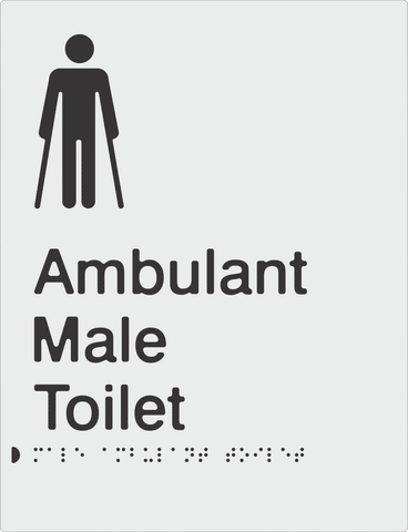 Male Ambulant Toilet - Moulded - Silver