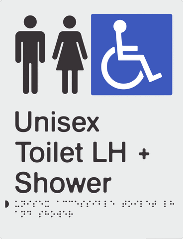 Unisex Accessible Toilet & Shower - Left Hand - Moulded - Silver