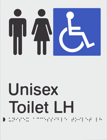 Unisex Accessible Toilet - Left Hand - Moulded - Silver