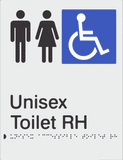 Unisex Accessible Toilet - Right Hand - Moulded - Silver