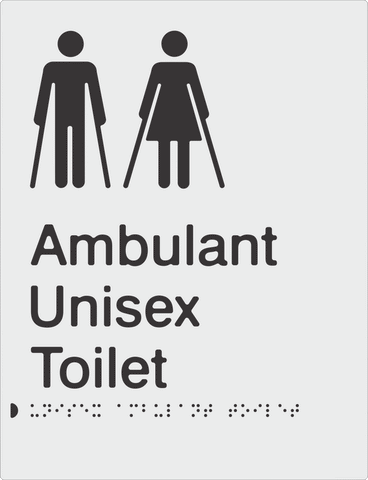 Unisex Ambulant Toilet Sign - Moulded - Silver