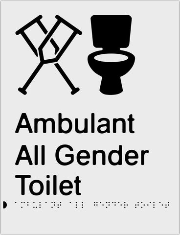 Ambulant All Gender Toilet - Polypropylene - Silver
