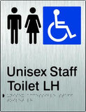 Unisex Accessible Staff Toilet - Left Hand - Stainless Steel
