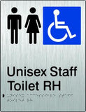 Unisex Accessible Staff Toilet - Right Hand - Stainless Steel