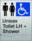 Unisex Accessible Toilet & Shower - Left Hand - Stainless Steel