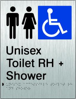 Unisex Accessible Toilet & Shower - Right Hand - Stainless Steel