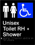 Unisex Accessible Toilet & Shower - Right Hand - Polypropylene - Black / Charcoal