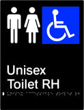 Unisex Accessible Toilet - Right Hand - Polypropylene - Black / Charcoal