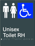 Unisex Accessible Toilet - Right Hand - Polypropylene - Black / Charcoal