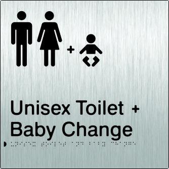 Unisex Toilet & Baby Change - Stainless Steel