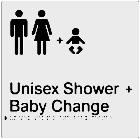 Unisex Shower & Baby Change - Polypropylene - Silver