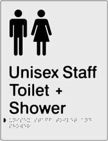 Unisex Staff Toilet & Shower - Polypropylene - Silver