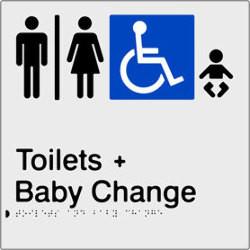 Airlock - Male, Female & Accessible - Toilets & Baby Change - Polypropylene - Silver