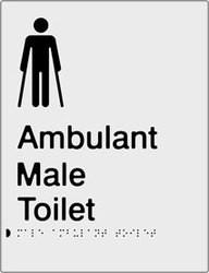 Male Ambulant Toilet - Polypropylene - Silver