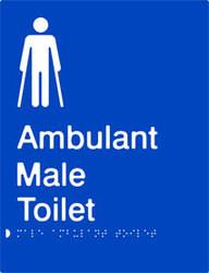 Male Ambulant Toilet - Polypropylene - Blue