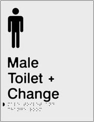 Male Toilet & Change Room - Polypropylene - Silver