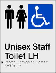 Unisex Accessible Staff Toilet -L eft Hand - Polypropylene - Silver