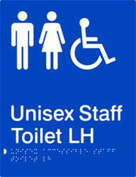 Unisex Accessible Staff Toilet - Left Hand - Polypropylene - Blue