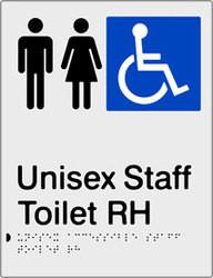Unisex Accessible Staff Toilet - Right Hand - Polypropylene - Silver