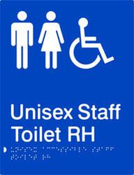 Unisex Accessible Staff Toilet - Right Hand  - Polypropylene - Blue