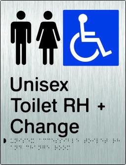 Unisex Accessible Toilet & Change Room - Right Hand - Stainless Steel