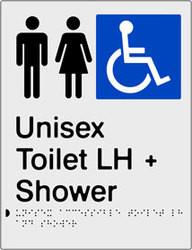 Unisex Accessible Toilet & Shower - Left Hand - Anodised Aluminium