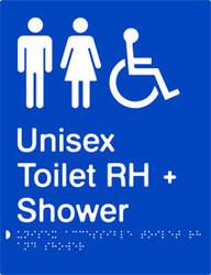 Unisex Accessible Toilet & Shower - Right Hand - Polypropylene - Blue
