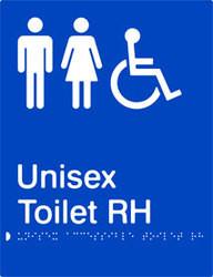 Unisex Accessible Toilet - Right Hand - Polypropylene - Blue