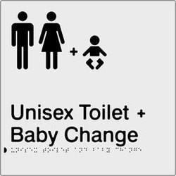 Unisex Toilet & Baby Change - Polypropylene - Silver
